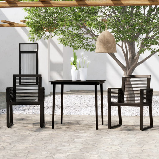 Berkfield 3 Piece Garden Dining Set Black