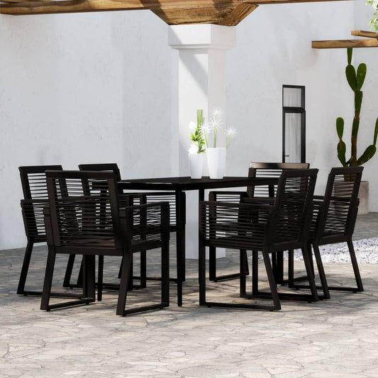 Berkfield 7 Piece Garden Dining Set Black