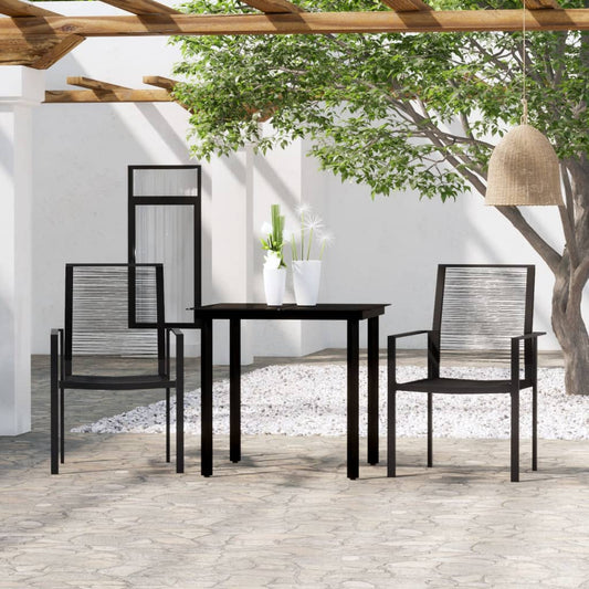 Berkfield 3 Piece Garden Dining Set Black