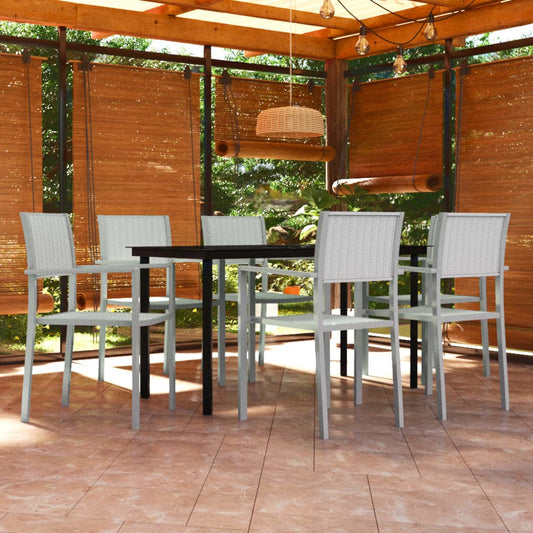Berkfield 7 Piece Garden Dining Set White