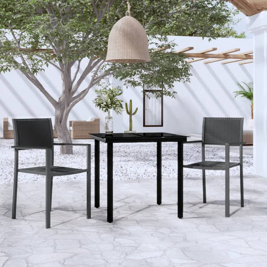 Berkfield 3 Piece Garden Dining Set Black