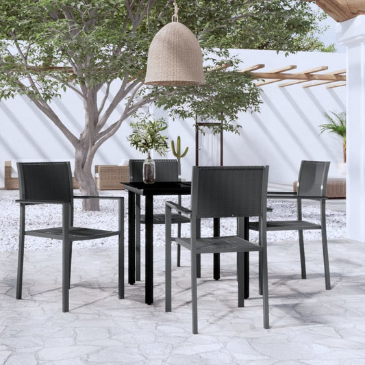 Berkfield 5 Piece Garden Dining Set Black