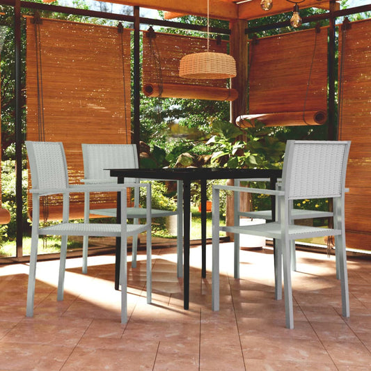 Berkfield 5 Piece Garden Dining Set White