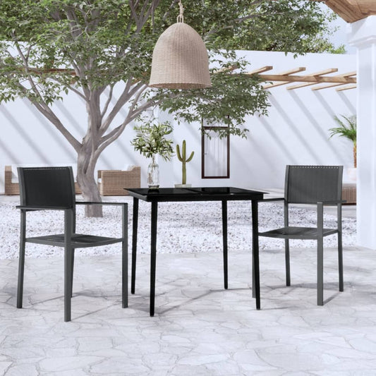 Berkfield 3 Piece Garden Dining Set Black