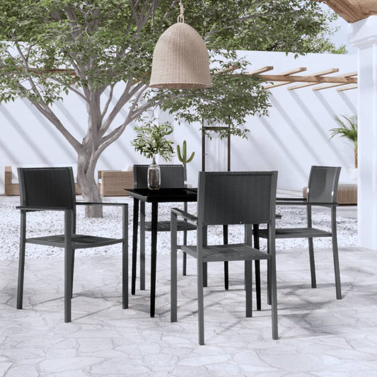 Berkfield 5 Piece Garden Dining Set Black