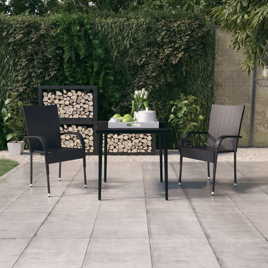 Berkfield 3 Piece Garden Dining Set Black