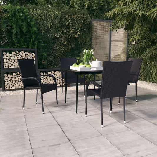 Berkfield 5 Piece Garden Dining Set Black