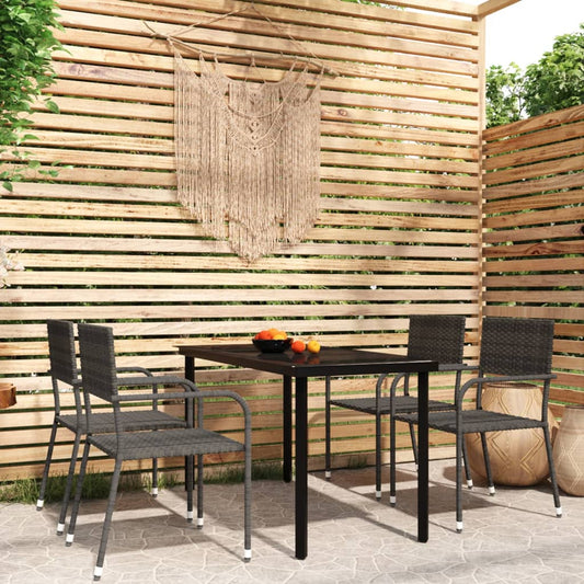 Berkfield 5 Piece Garden Dining Set Grey