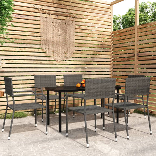 Berkfield 7 Piece Garden Dining Set Grey