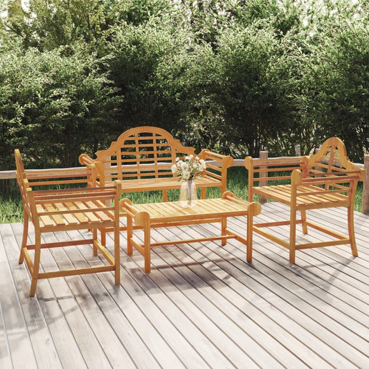 Berkfield 4 Piece Garden Lounge Set Solid Wood Teak