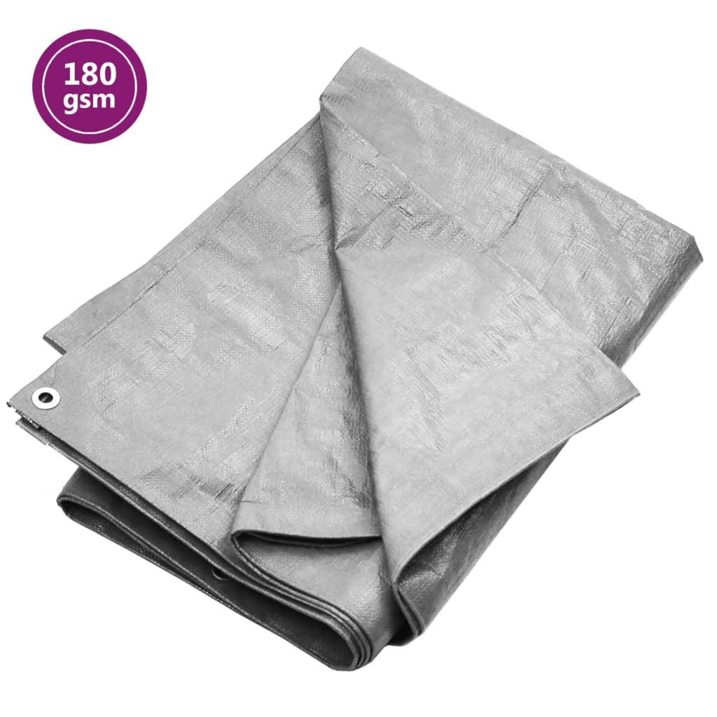 Berkfield Tarpaulin 180 g/må_ 3x6 m Grey HDPE