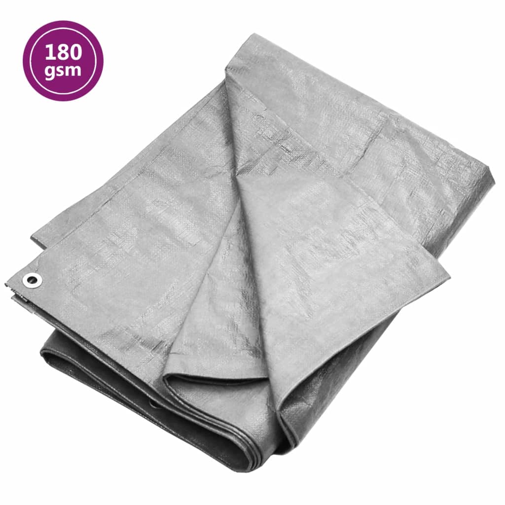 Berkfield Tarpaulin 180 g/m�__ 4x6 m Grey HDPE