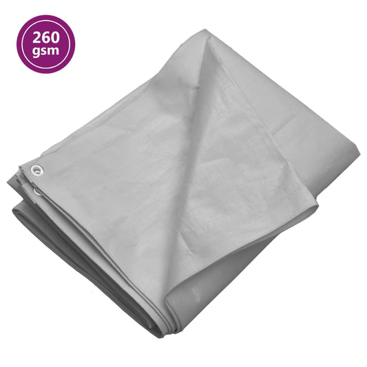Berkfield Tarpaulin 260 g/må_ 4x4 m Grey HDPE