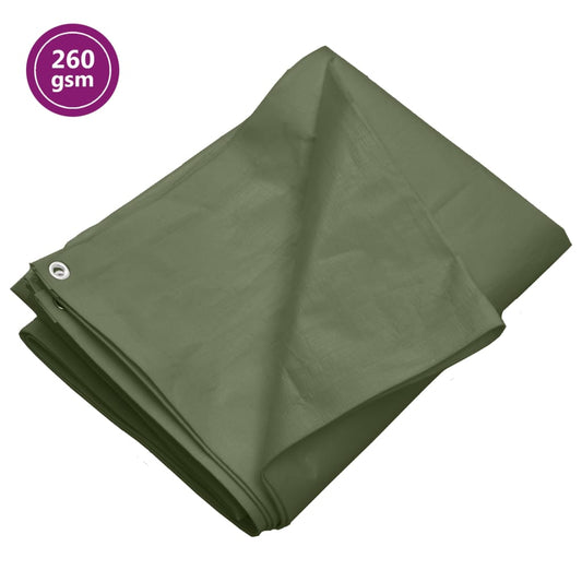 Berkfield Tarpaulin 260 g/m�__ 4x6 m Green HDPE