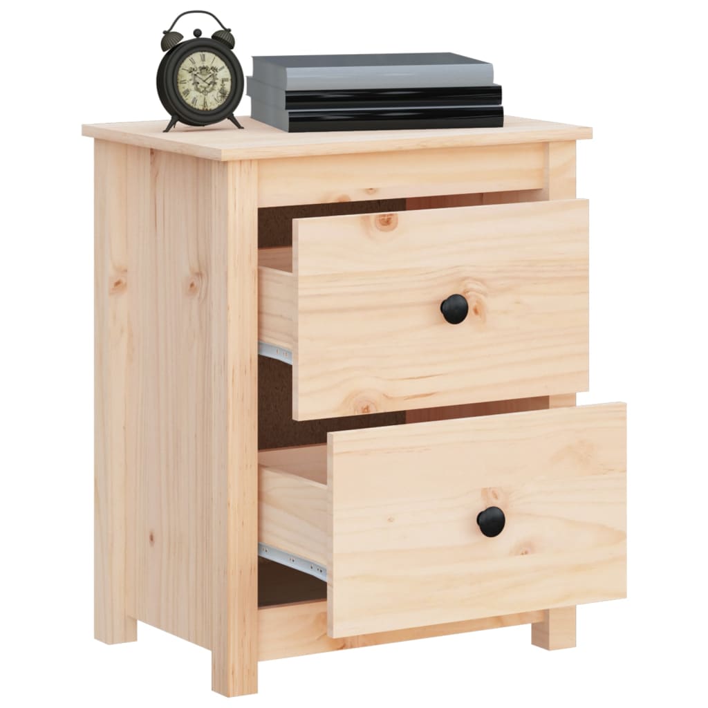 Berkfield Bedside Cabinet 50x35x61.5 cm Solid Wood Pine