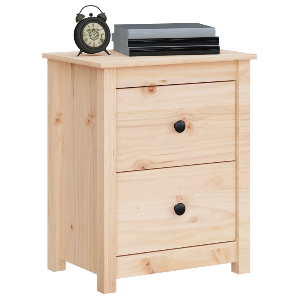 Berkfield Bedside Cabinet 50x35x61.5 cm Solid Wood Pine