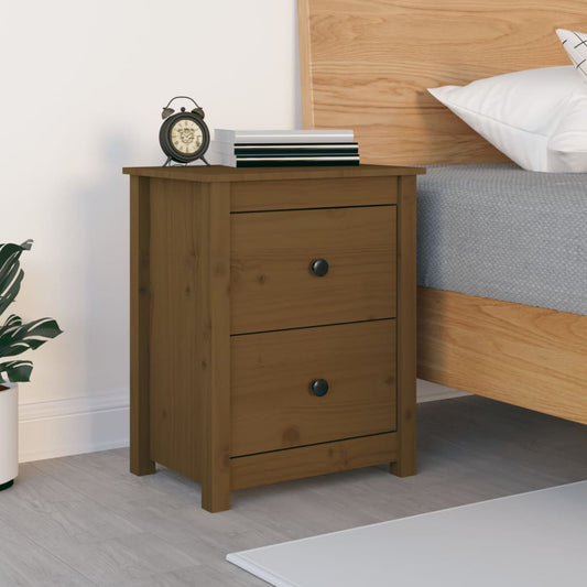 Berkfield Bedside Cabinet Honey Brown 50x35x61.5 cm Solid Wood Pine
