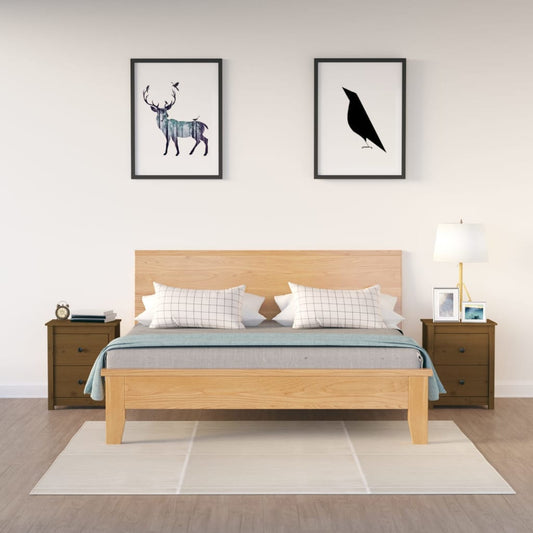 Berkfield Bedside Cabinets 2 pcs Honey Brown 50x35x61.5 cm Solid Wood Pine