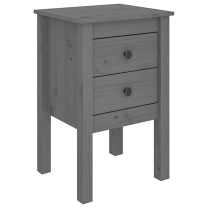 Berkfield Bedside Cabinet Grey 40x35x61.5 cm Solid Wood Pine