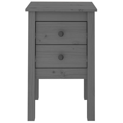 Berkfield Bedside Cabinet Grey 40x35x61.5 cm Solid Wood Pine