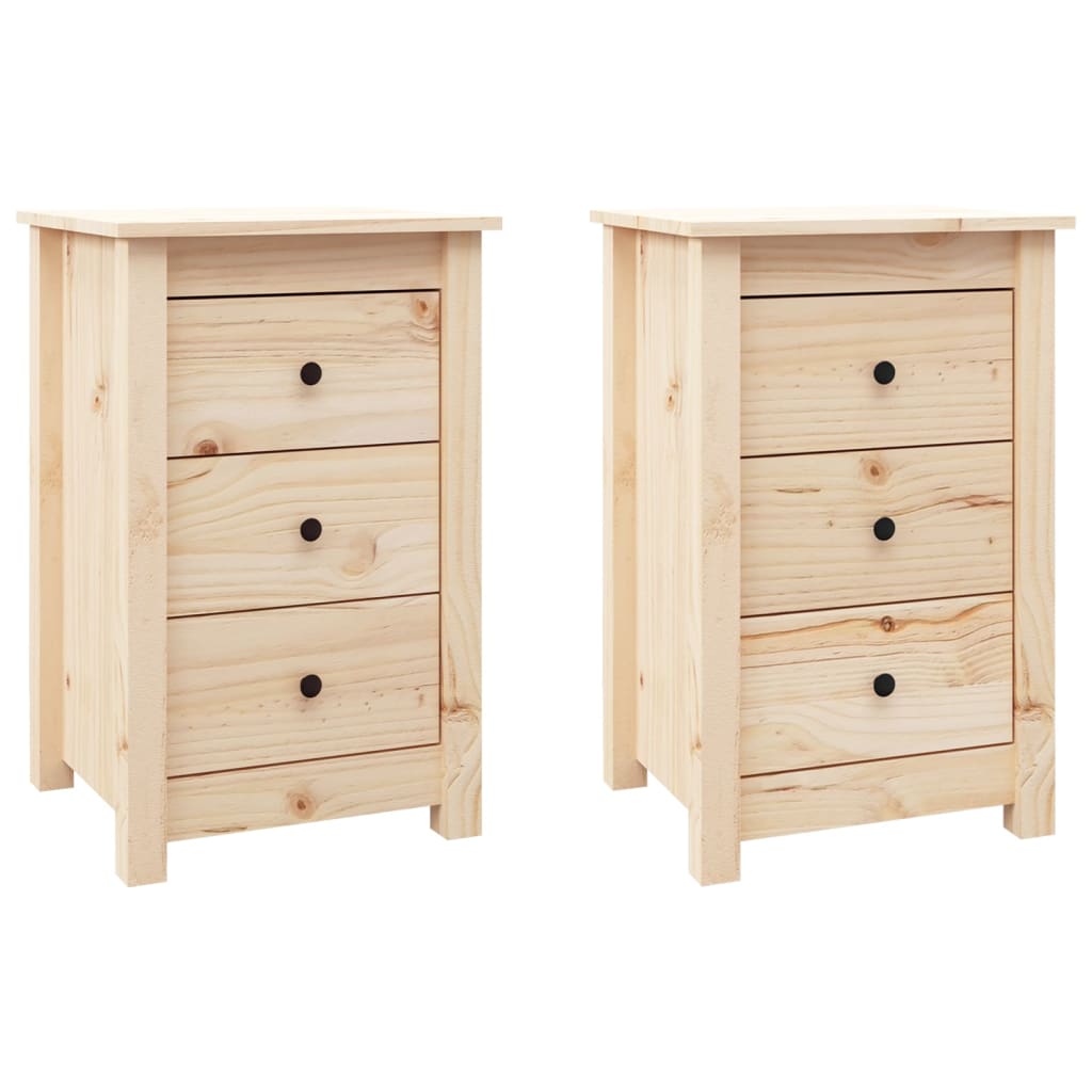 Berkfield Bedside Cabinets 2 pcs 40x35x61.5 cm Solid Wood Pine