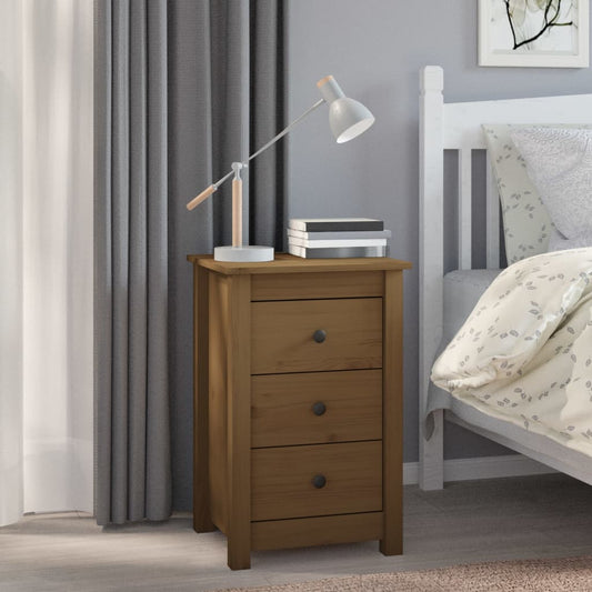 Berkfield Bedside Cabinet Honey Brown 40x35x61.5 cm Solid Wood Pine