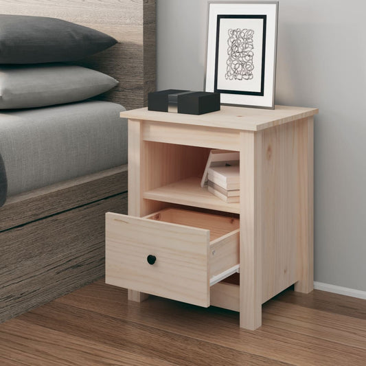 Berkfield Bedside Cabinet 40x35x49 cm Solid Wood Pine