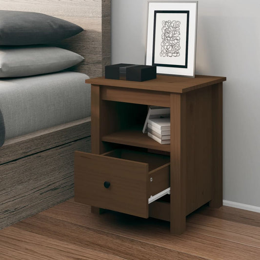 Berkfield Bedside Cabinet Honey Brown 40x35x49 cm Solid Wood Pine