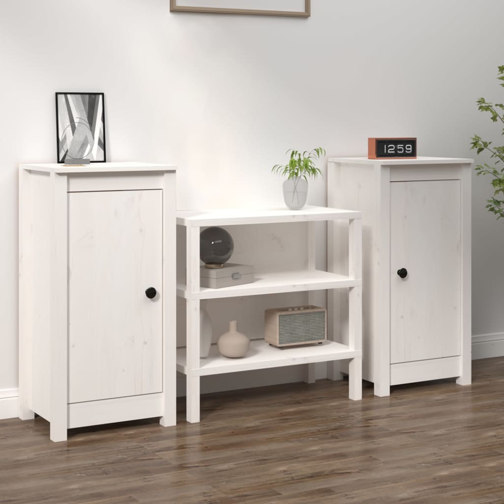 Berkfield Sideboards 2 pcs White 40x35x80 cm Solid Wood Pine
