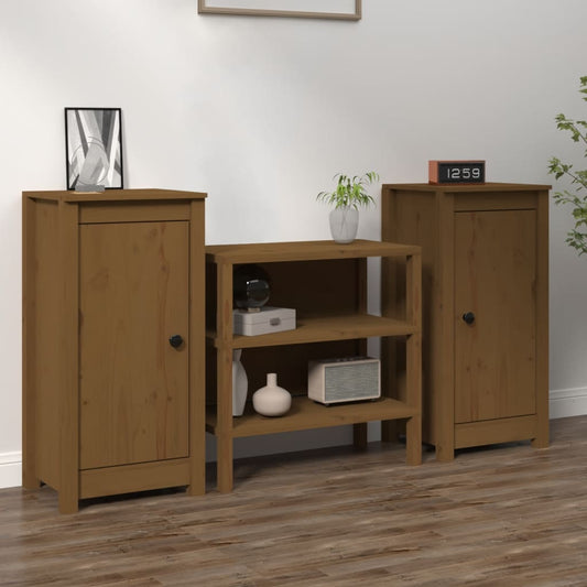 Berkfield Sideboards 2 pcs Honey Brown 40x35x80 cm Solid Wood Pine