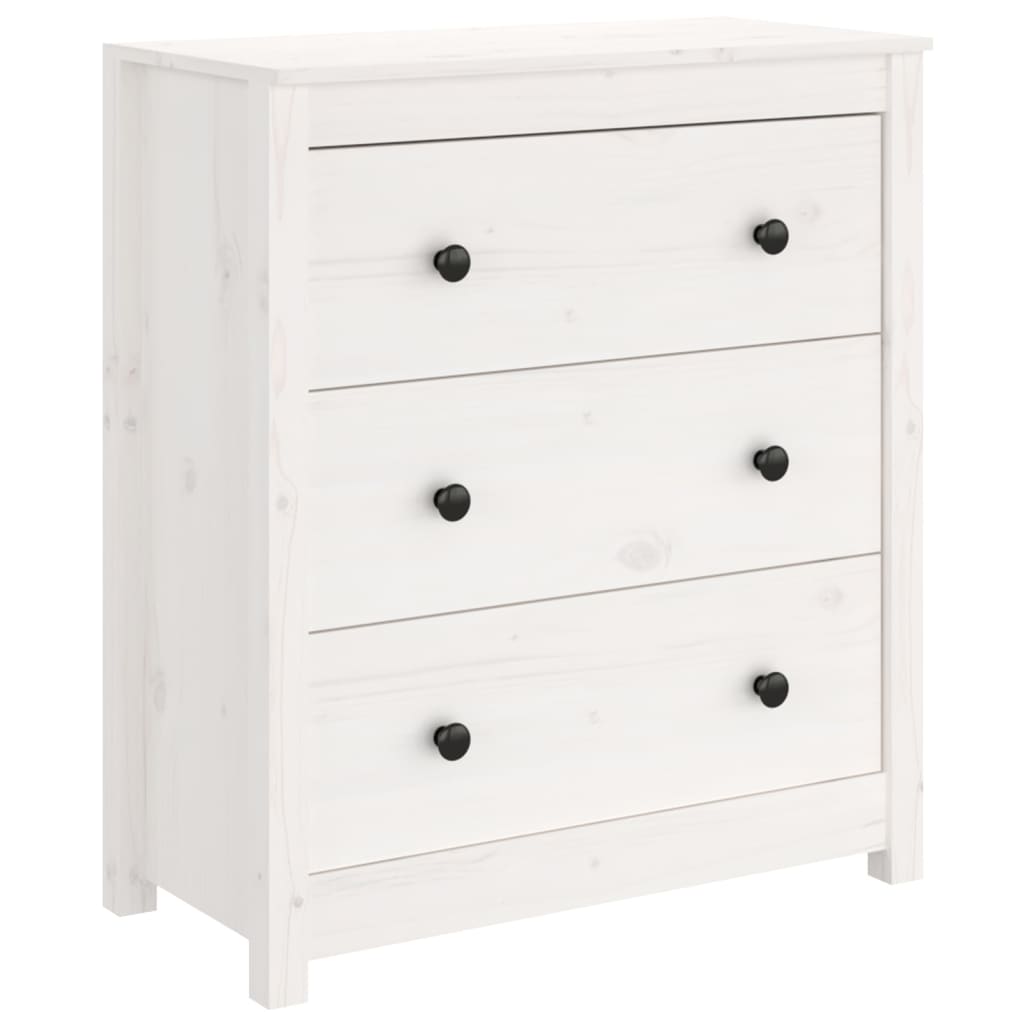Berkfield Sideboard White 70x35x80 cm Solid Wood Pine