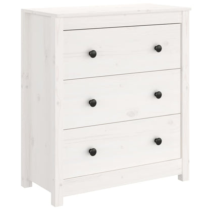 Berkfield Sideboard White 70x35x80 cm Solid Wood Pine
