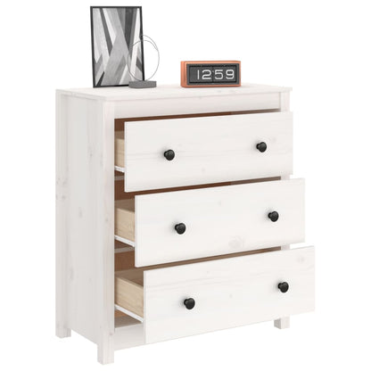 Berkfield Sideboard White 70x35x80 cm Solid Wood Pine