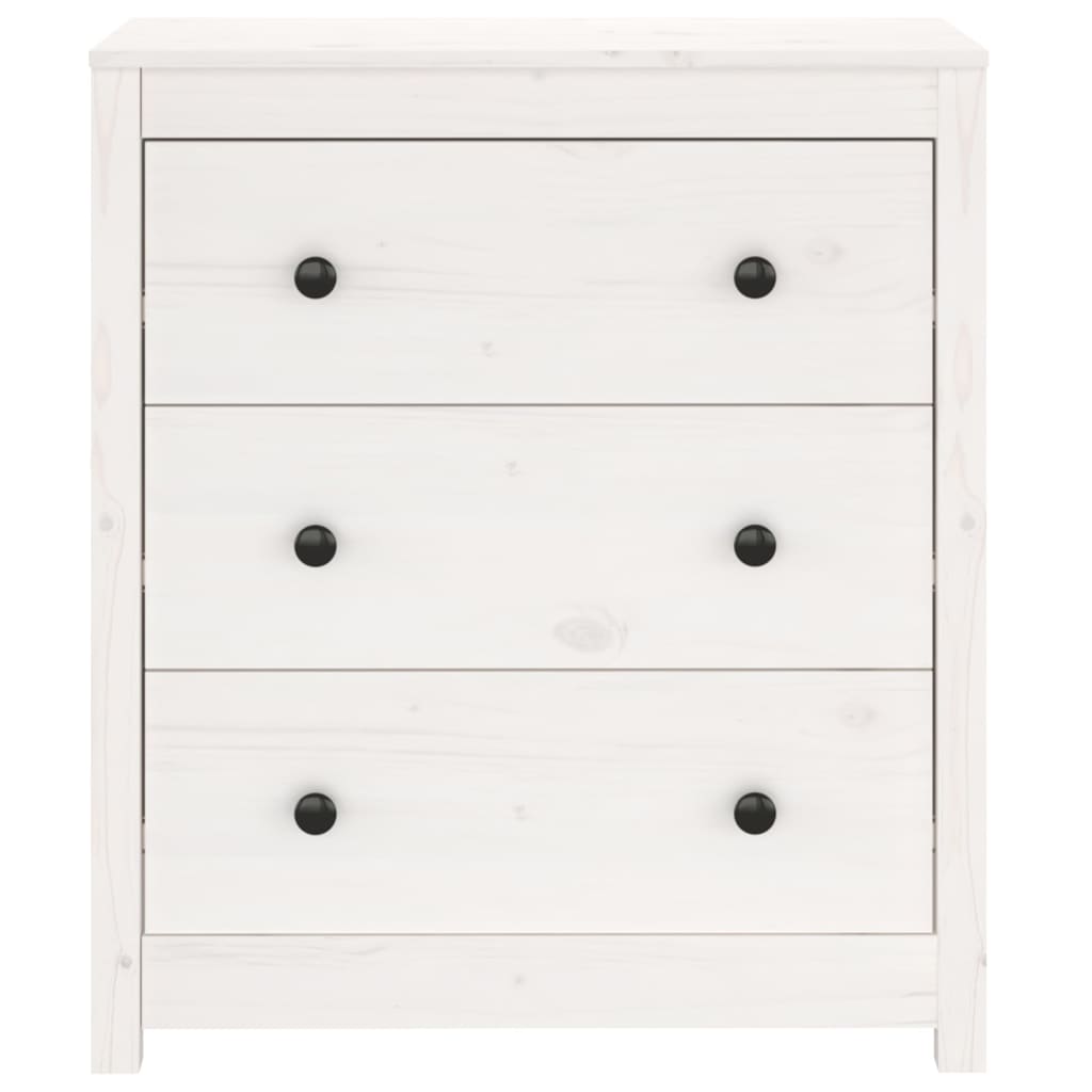 Berkfield Sideboard White 70x35x80 cm Solid Wood Pine