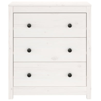Berkfield Sideboard White 70x35x80 cm Solid Wood Pine