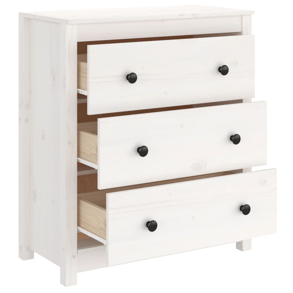 Berkfield Sideboard White 70x35x80 cm Solid Wood Pine