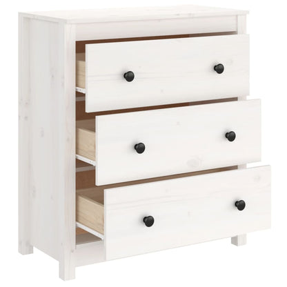 Berkfield Sideboard White 70x35x80 cm Solid Wood Pine