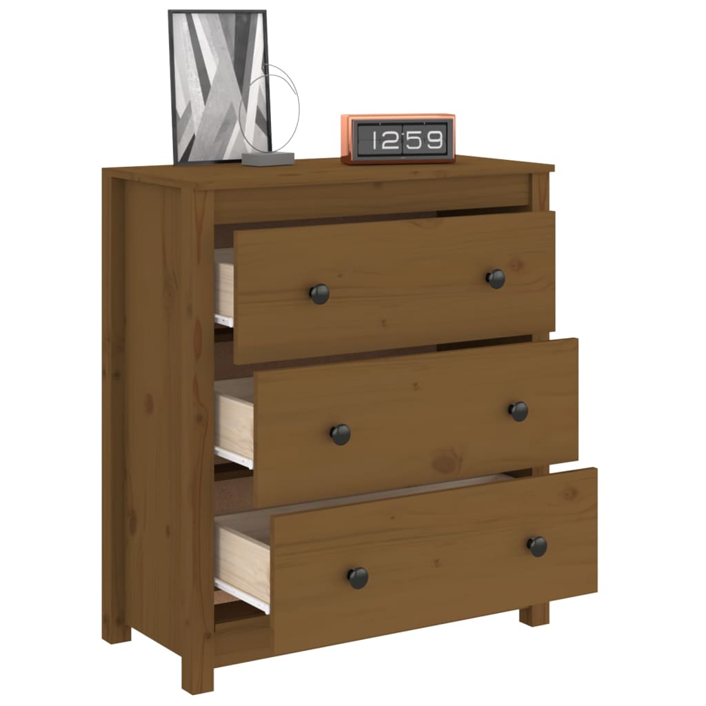 Berkfield Sideboard Honey Brown 70x35x80 cm Solid Wood Pine