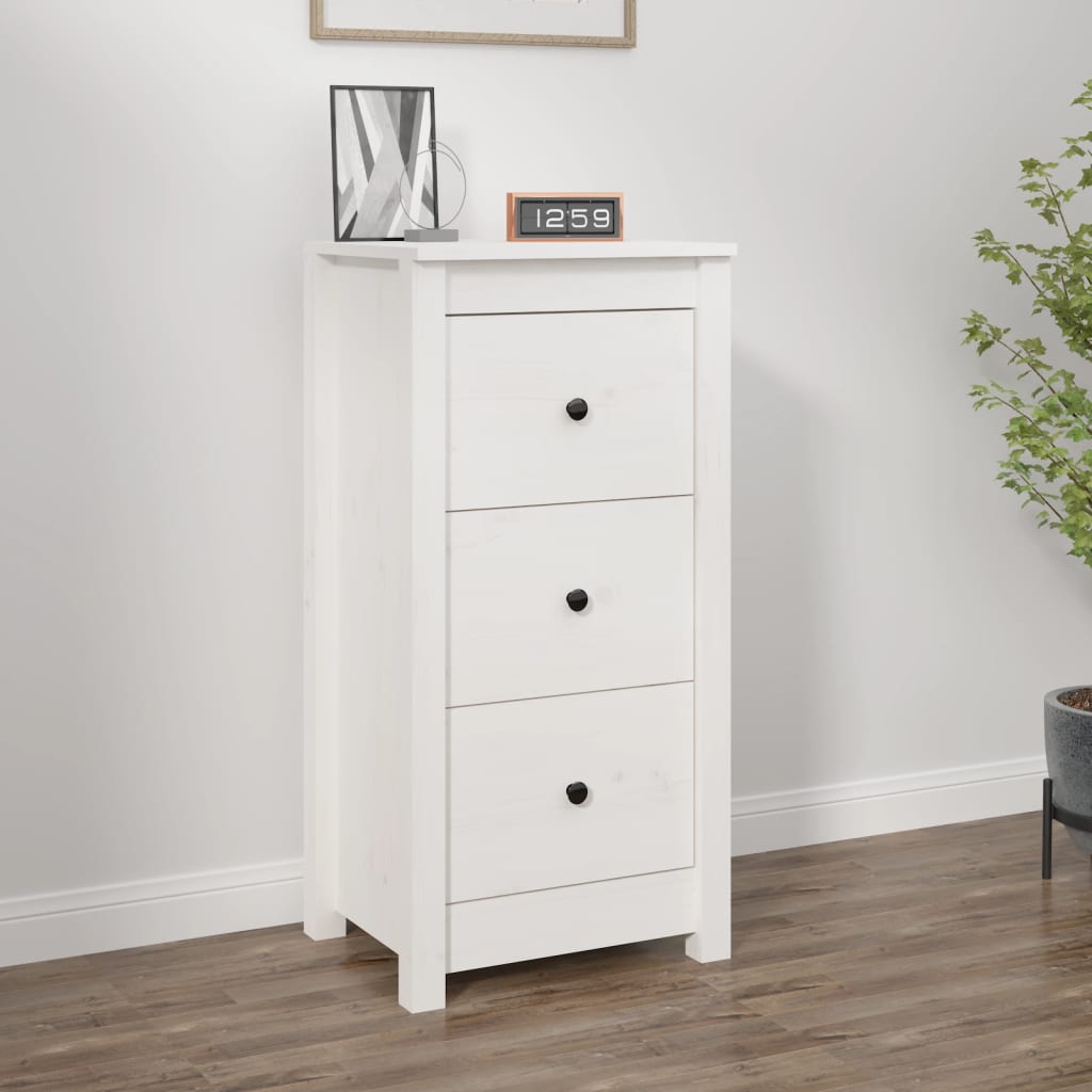 Berkfield Sideboard White 40x35x80 cm Solid Wood Pine
