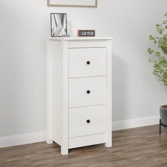 Berkfield Sideboard White 40x35x80 cm Solid Wood Pine