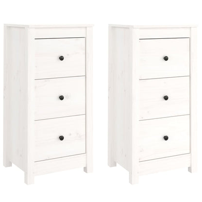 Berkfield Sideboards 2 pcs White 40x35x80 cm Solid Wood Pine
