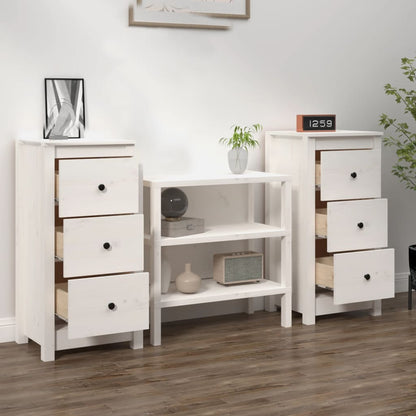 Berkfield Sideboards 2 pcs White 40x35x80 cm Solid Wood Pine