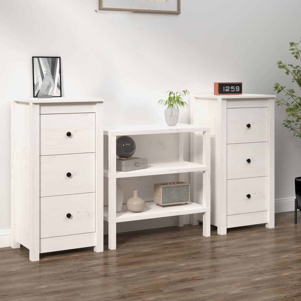 Berkfield Sideboards 2 pcs White 40x35x80 cm Solid Wood Pine