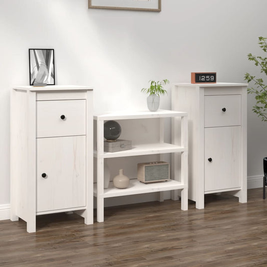 Berkfield Sideboards 2 pcs White 40x35x80 cm Solid Wood Pine
