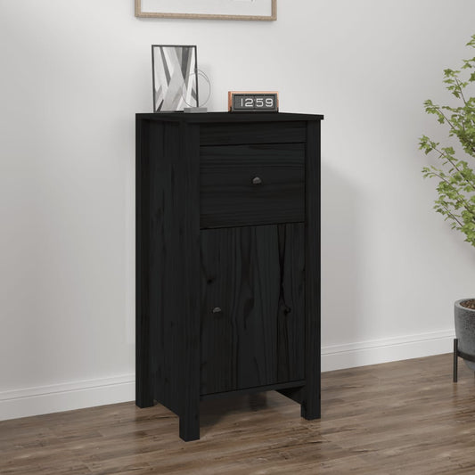 Berkfield Sideboard Black 40x35x80 cm Solid Wood Pine