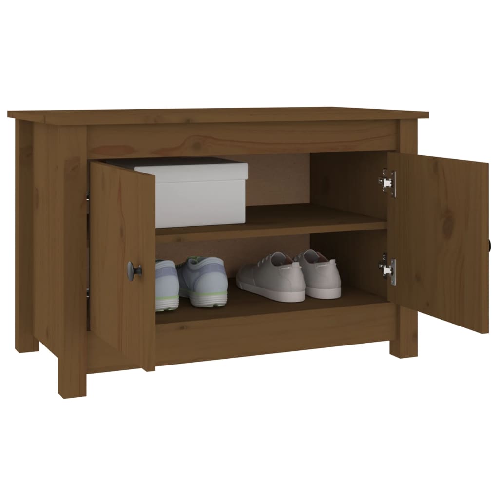 Berkfield Shoe Cabinet Honey Brown 70x38x45.5 cm Solid Wood Pine