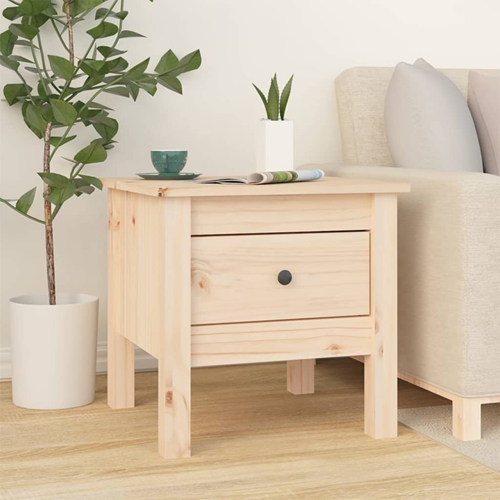 Berkfield Side Table 40x40x39 cm Solid Wood Pine