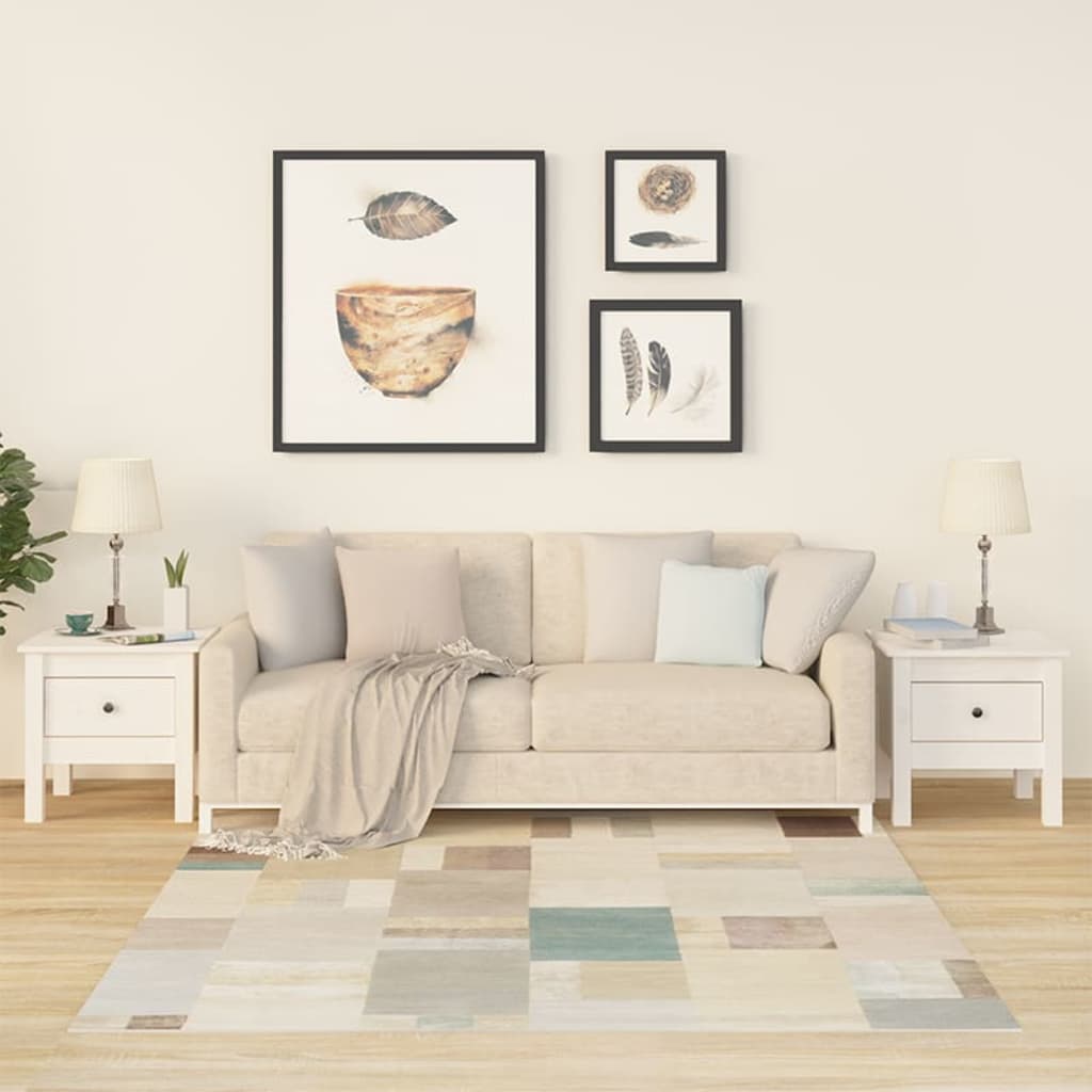 Berkfield Side Tables 2 pcs White 40x40x39 cm Solid Wood Pine