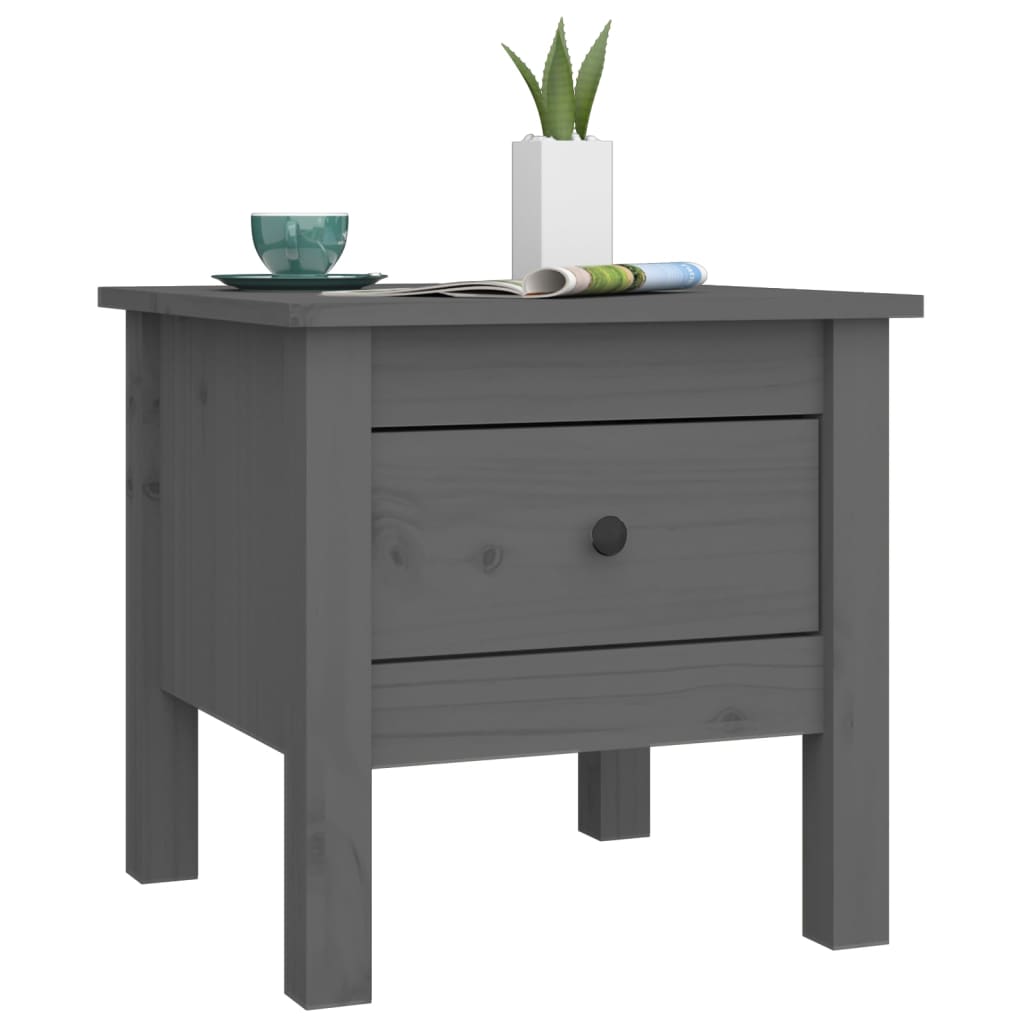 Berkfield Side Tables 2 pcs Grey 40x40x39 cm Solid Wood Pine