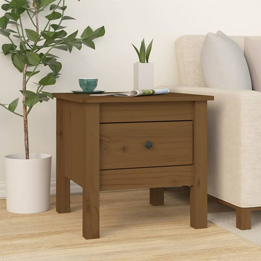 Berkfield Side Table Honey Brown 40x40x39 cm Solid Wood Pine
